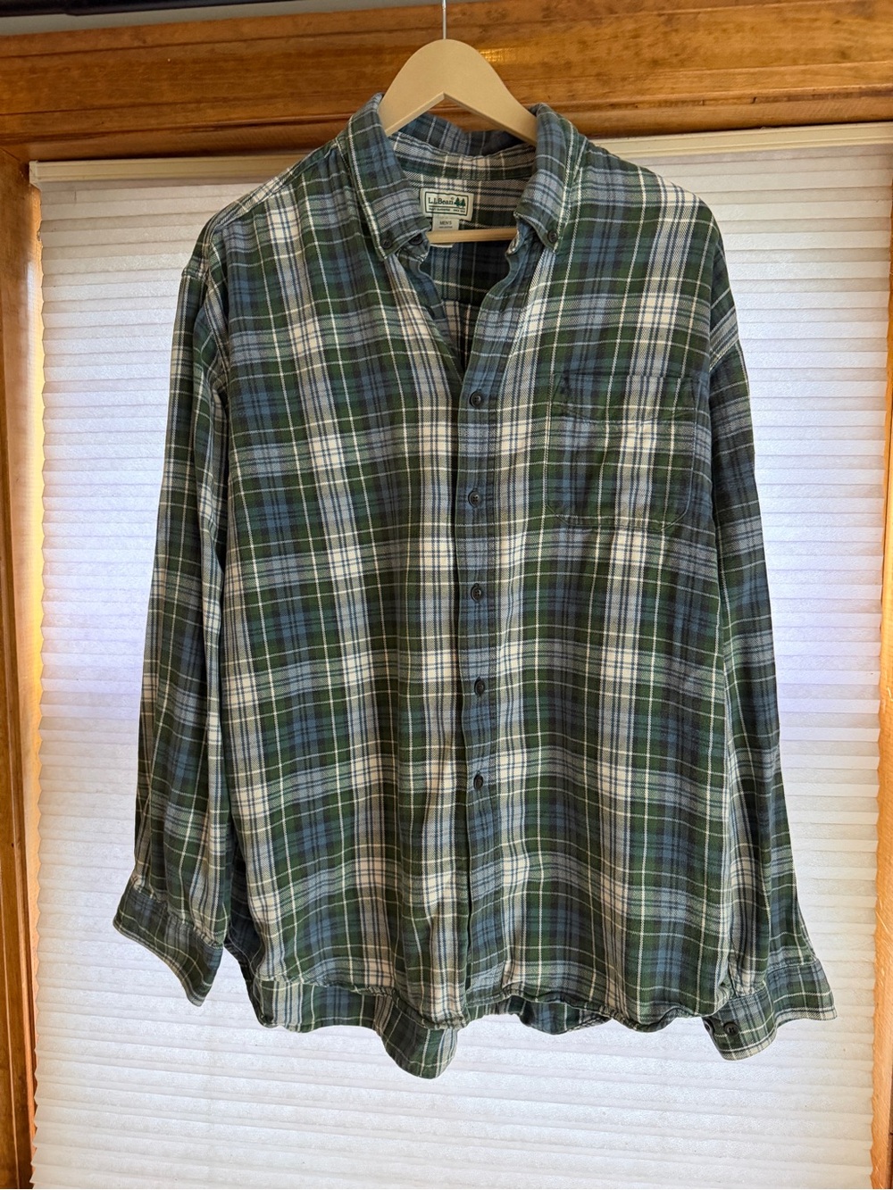 L.L. Bean Men's Green Plaid Button-Up Shirt XL 0269